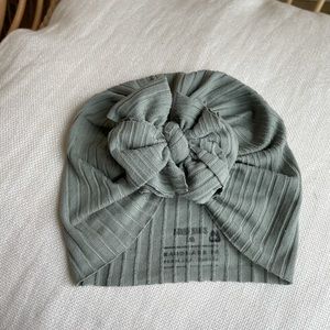 Bunny Knots newborn Baby Turban bow head wrap tan